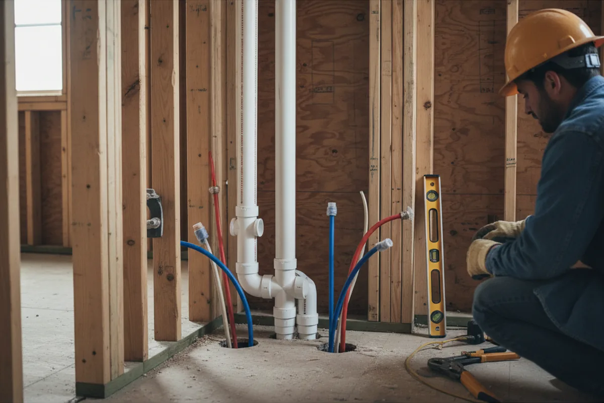 Drain and supply rough-in during Leak Detection in Mescalero